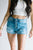 Cali Distressed Button Fly Girlfriend Shorts // Light Wash