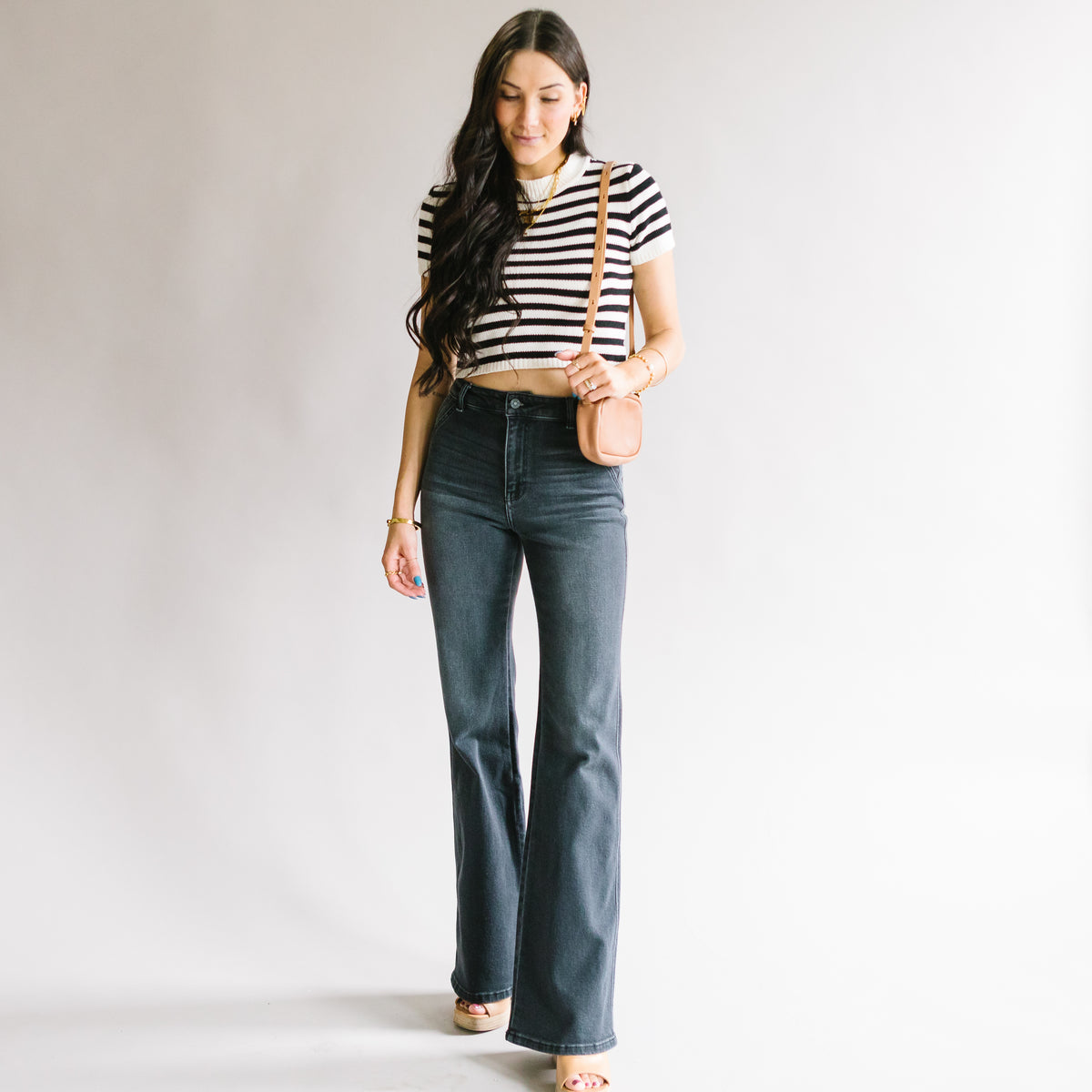 KanCan Ultra High Rise Slim Flare Jeans In Dark Wash - ShopperBoard