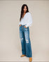 Ari KanCan dark wash 90’s wide leg button fly jeans