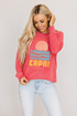 Capri Sunset Graphic Crop Pullover