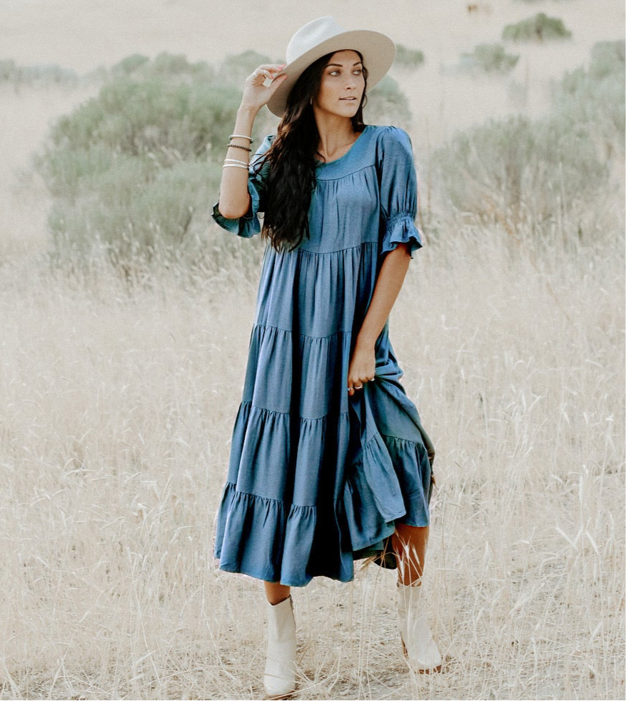 Bohemian Denim Dream Dress // Blue