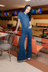 Twilight Tide Boot Cut Denim Jumpsuit