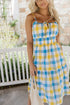 Nothin’ But Blue Skies Shirred Waist Midi