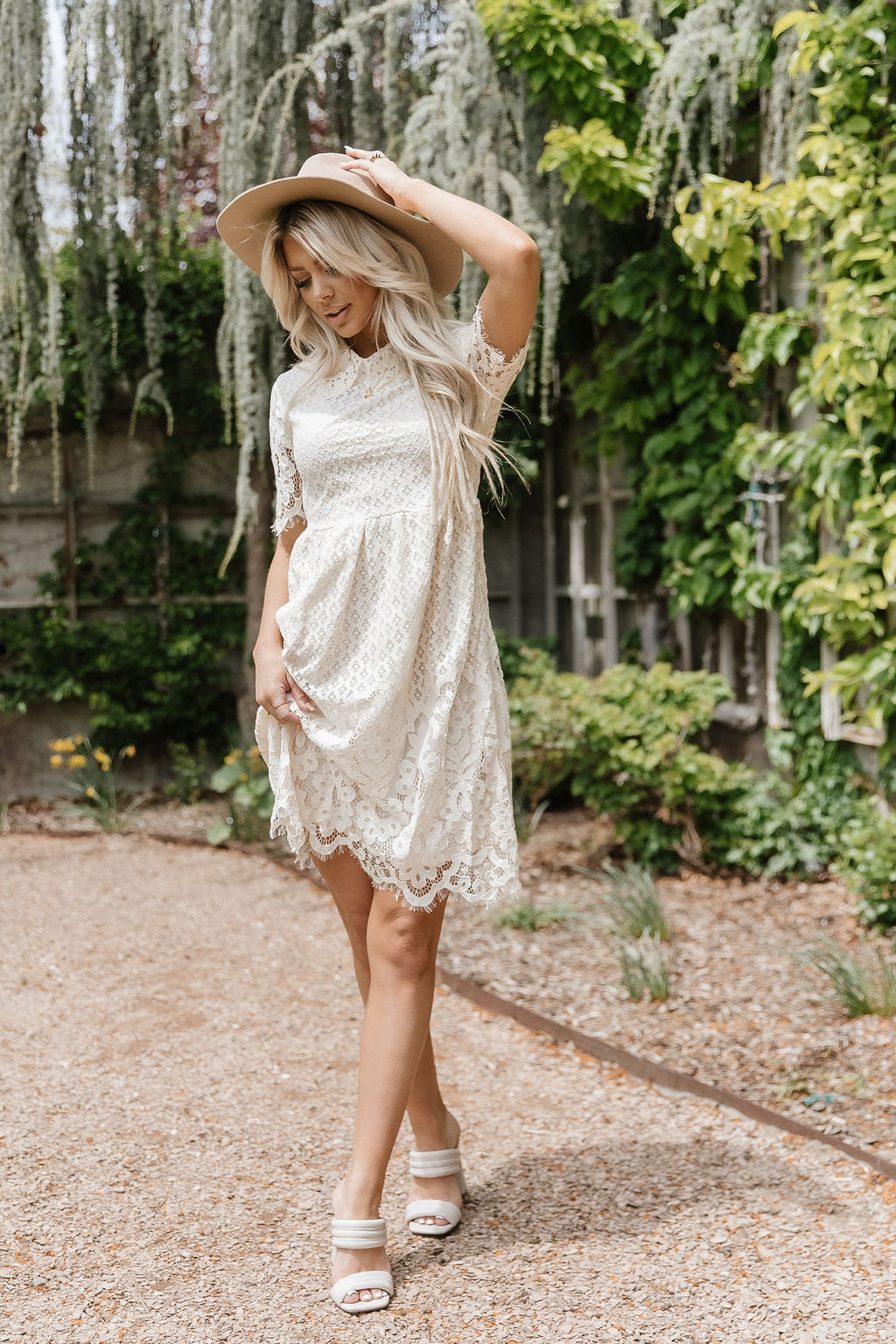 A Dream Is A Wish Lace Dress in Cream