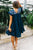 Why Wait Embroidered Dress // Navy