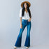 Gold Hollow Released Hem Flares by Kancan