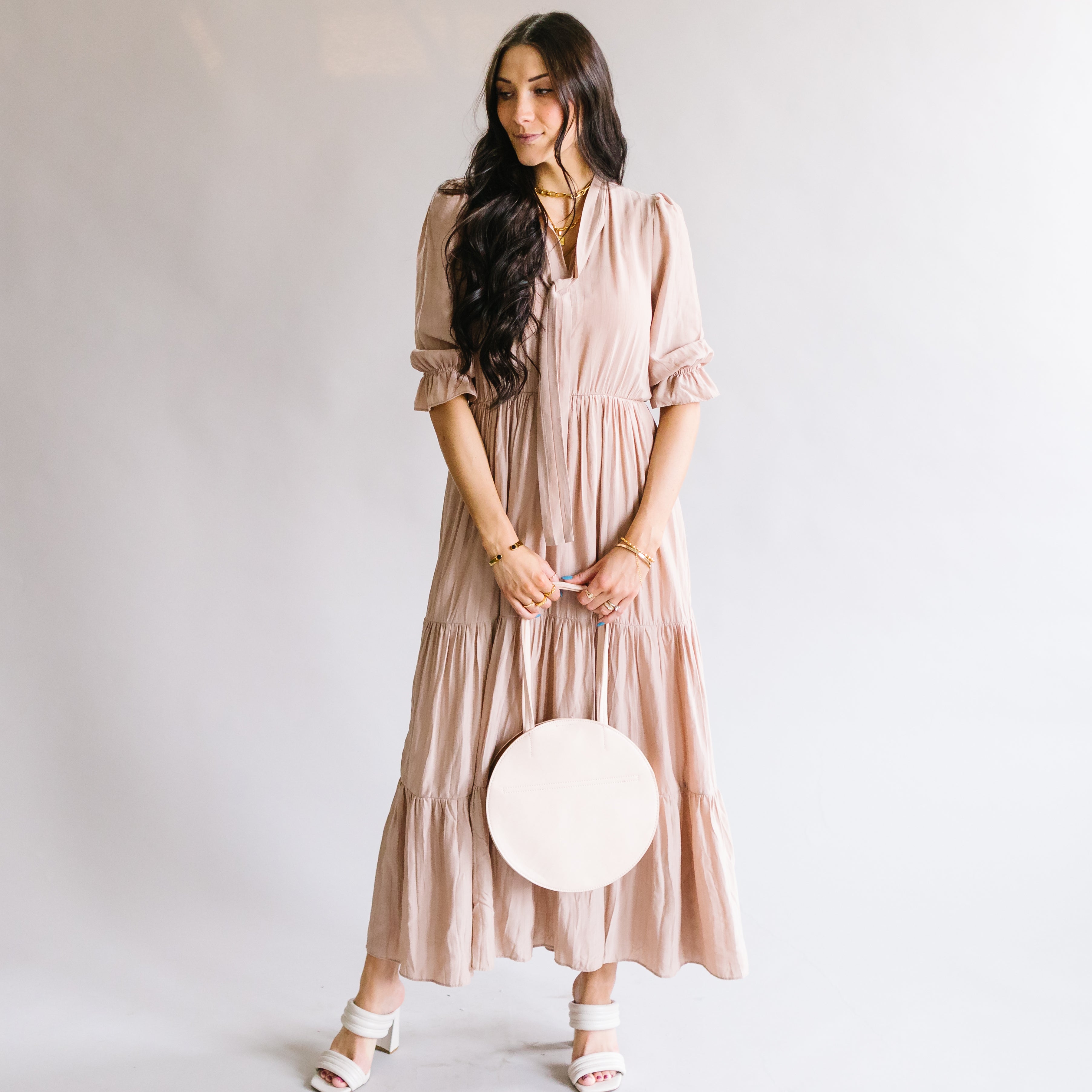 3/4 sleeve maxi dress casual Womens Cotton Linen Maxi Dresses Summer 3/4 Sleeve Button V Neck Dress Casual Loose Fit Long Dress with Pockets