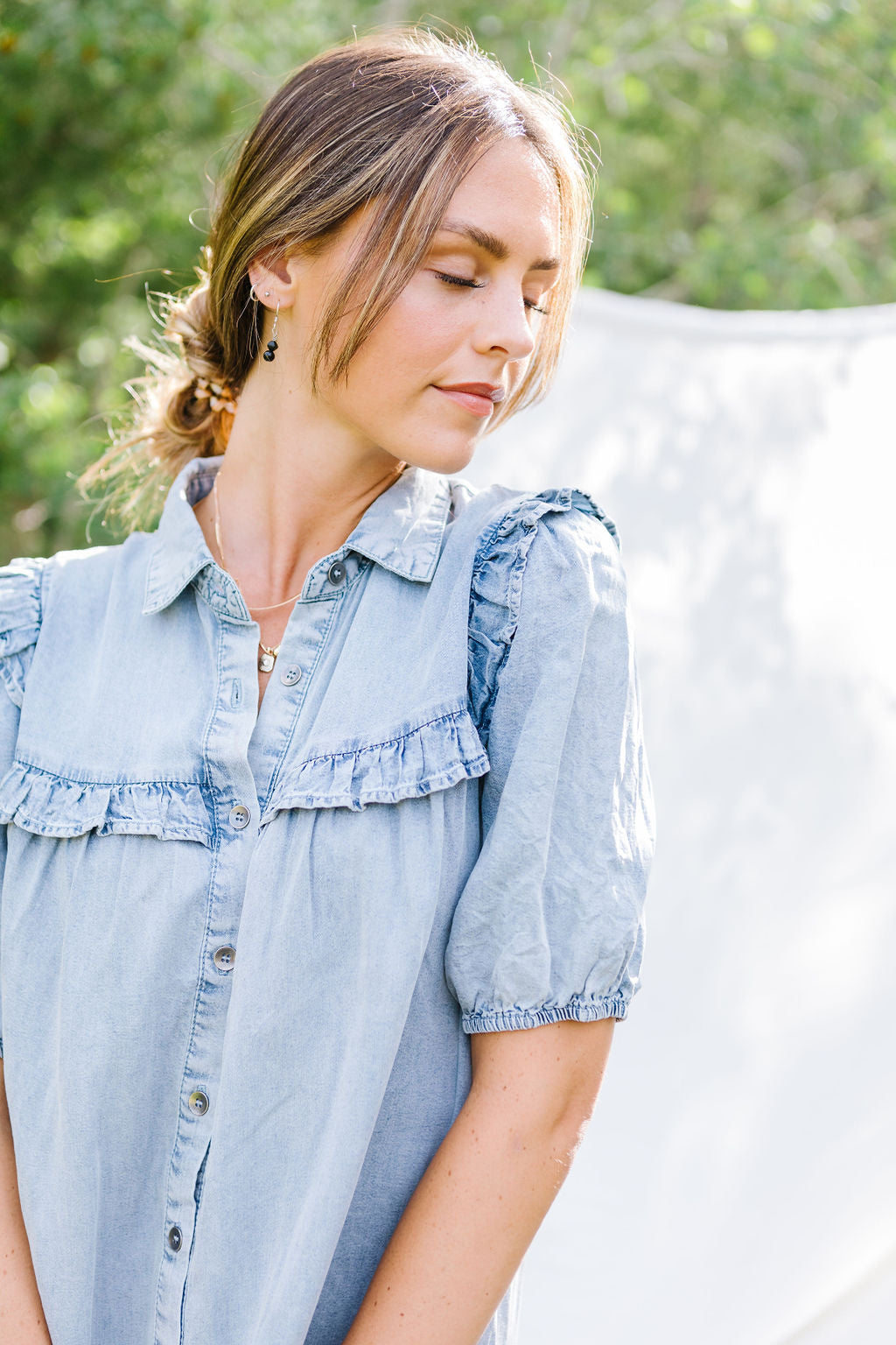 American Summer Chambray Dress Medium 4-8 American Summer Chambray Dress Medium 4-8