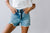 There For Me High Rise Distressed Shorts