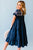 Why Wait Embroidered Dress // Navy