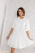 English Tea Pintuck Shirtdress in Off-white